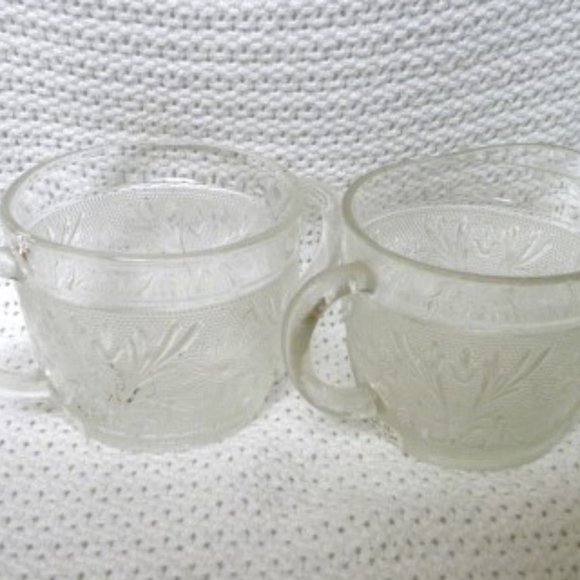 Vintage Set of Anchor Hocking Glass Cream and Sugar Bowl - Picture 2 of 4